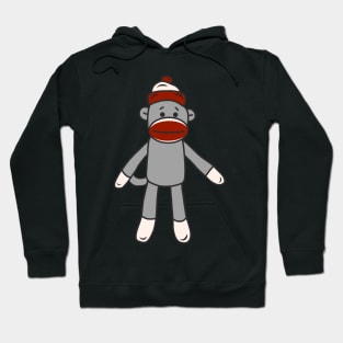 Sock Monkey With Red, Grey And White Stripes Hoodie